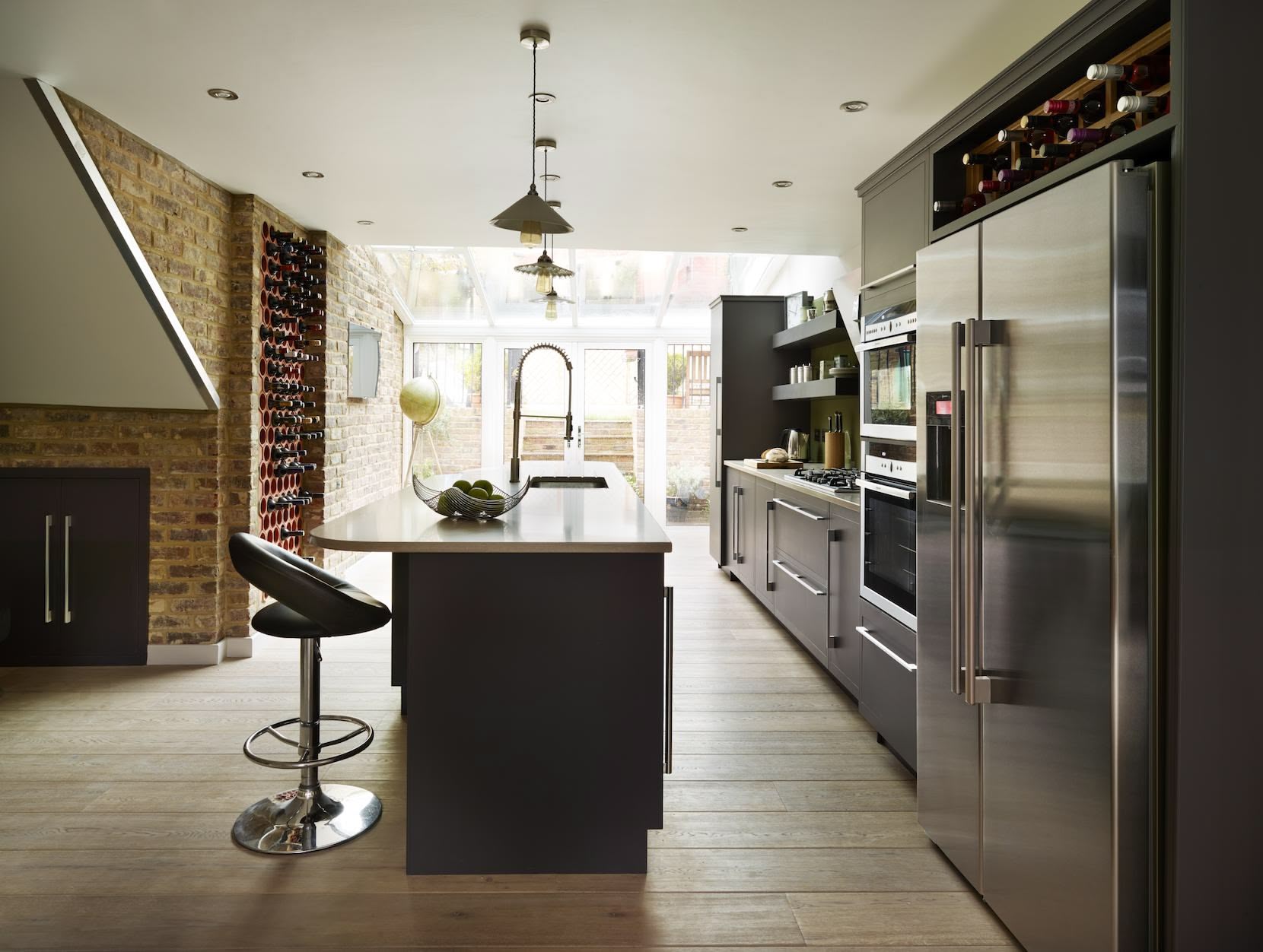 Dark grey Linear kitchen design