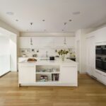 Bright white Linear family kitchen