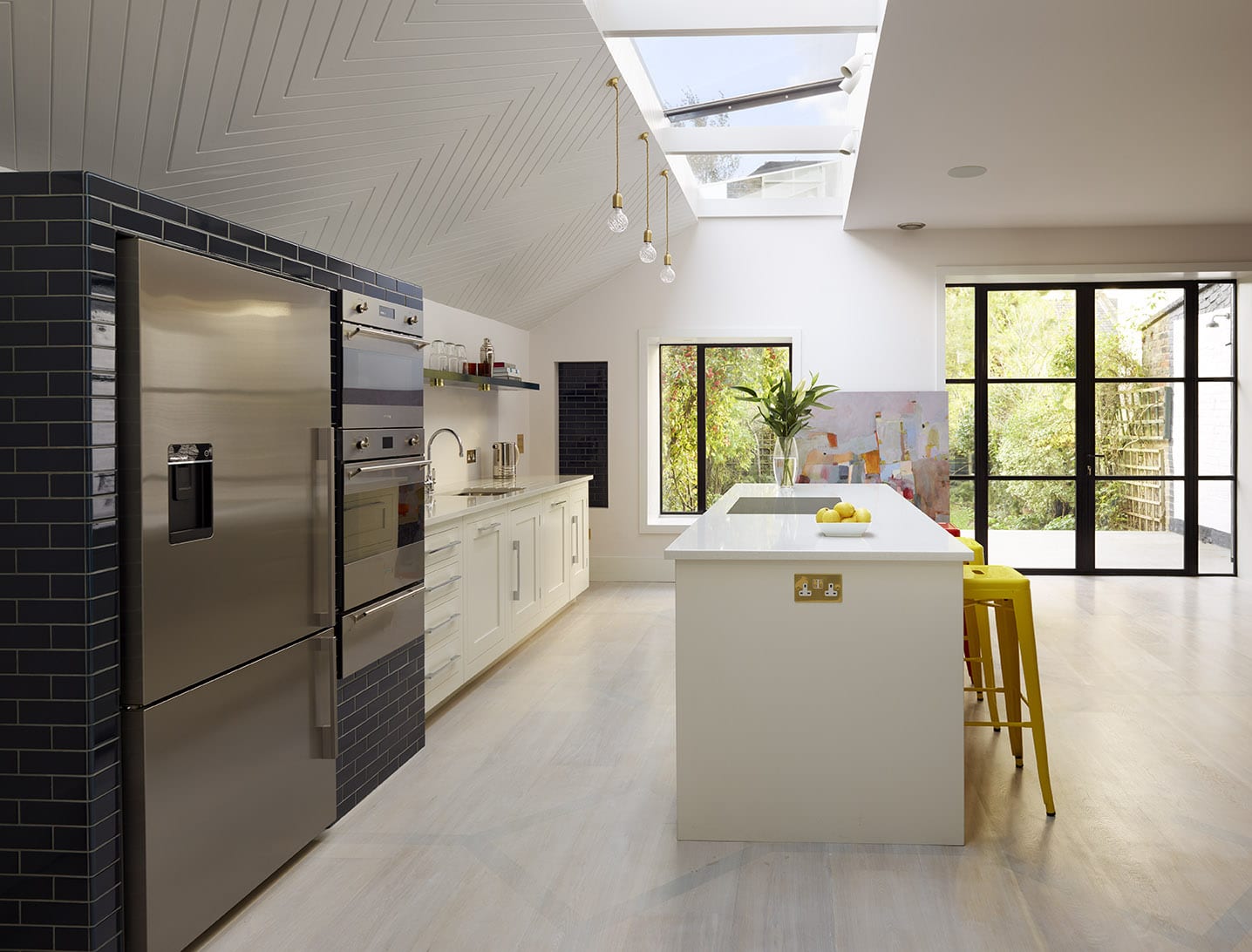 Modern bright white Shaker kitchen design