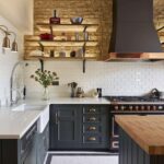 Original kitchen design with copper accents