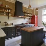 Original kitchen design with copper accents
