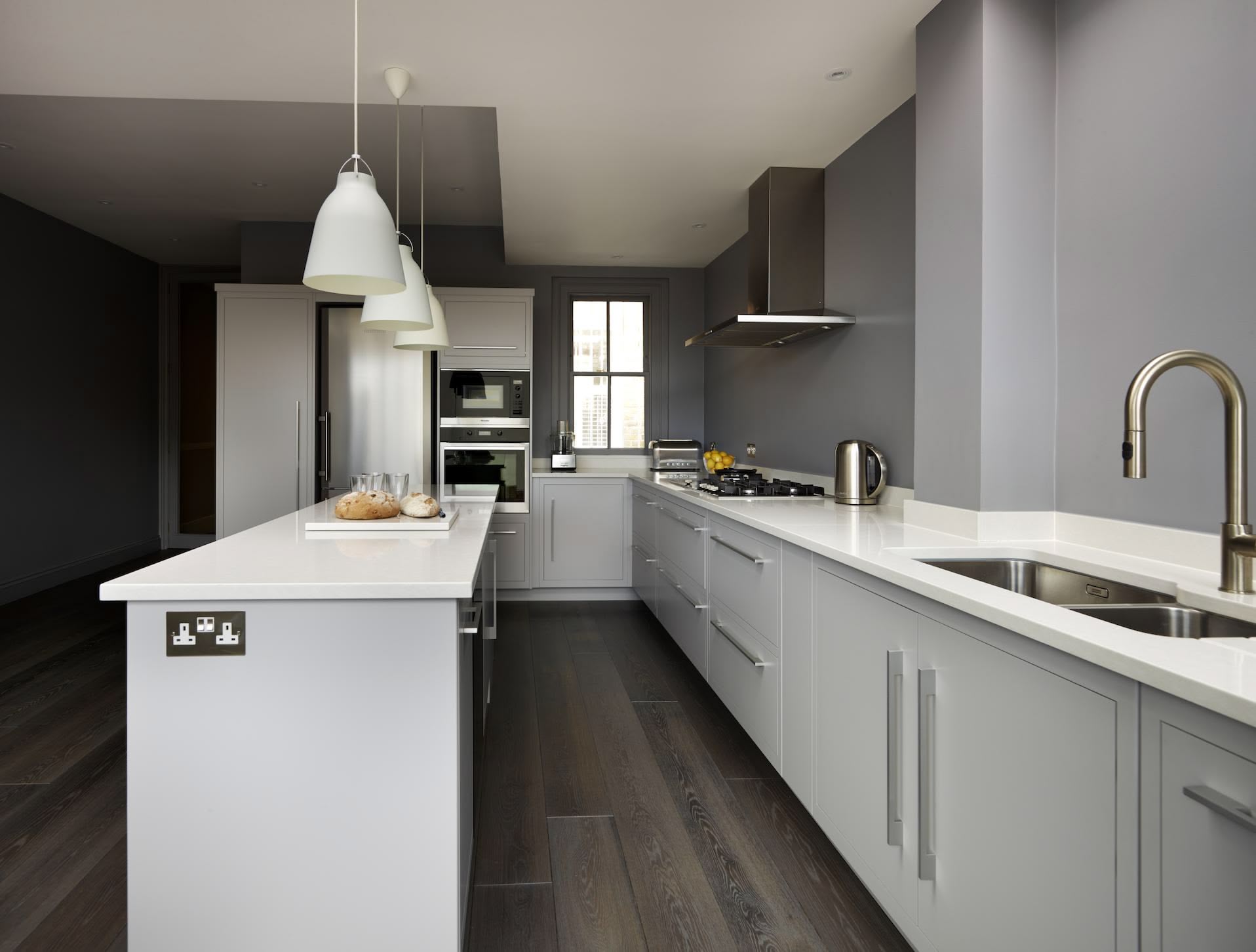 Grey Linear kitchen design