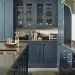 Rich blue Arbor kitchen cabinetry