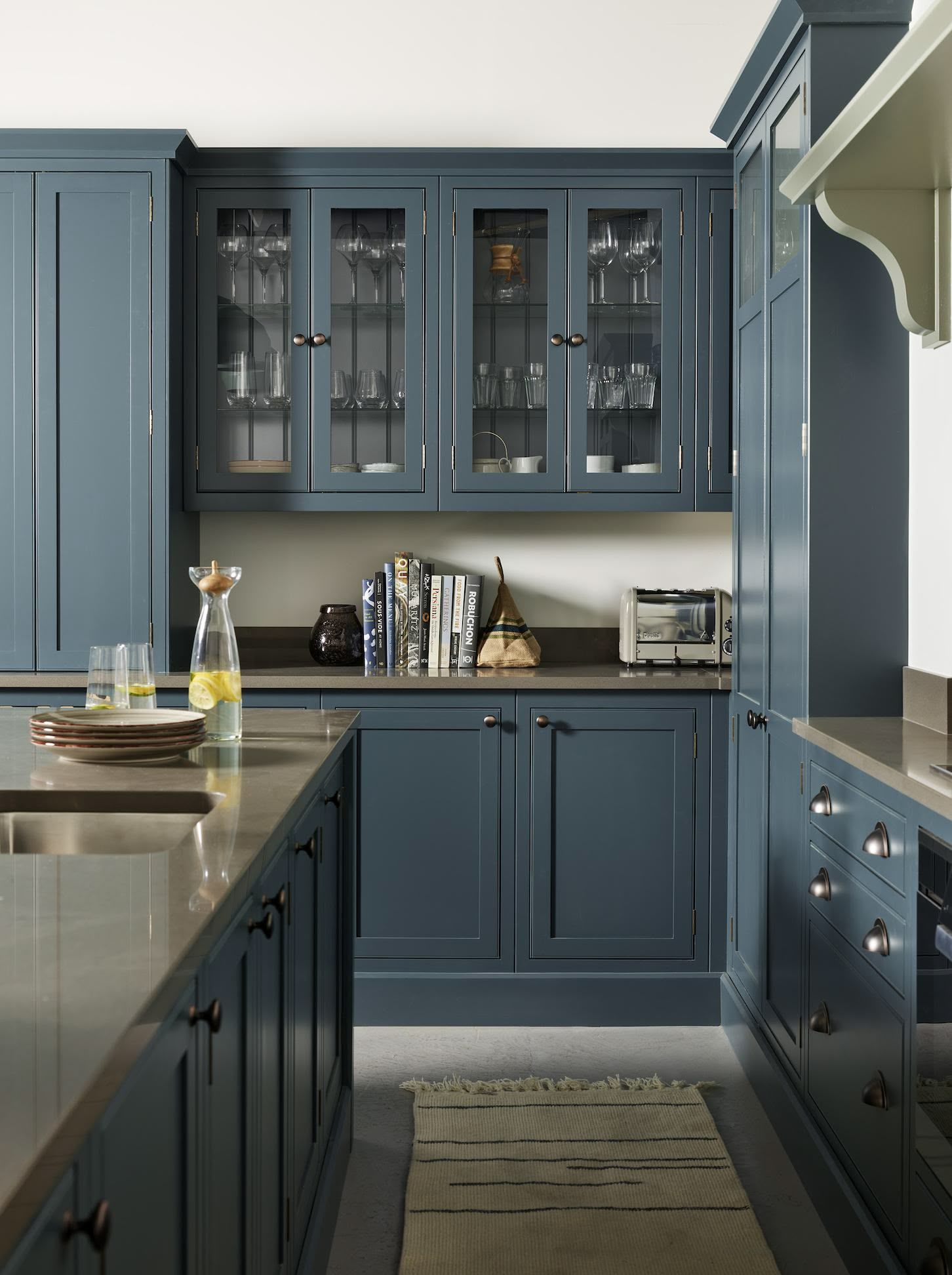 Rich blue kitchen cabinets