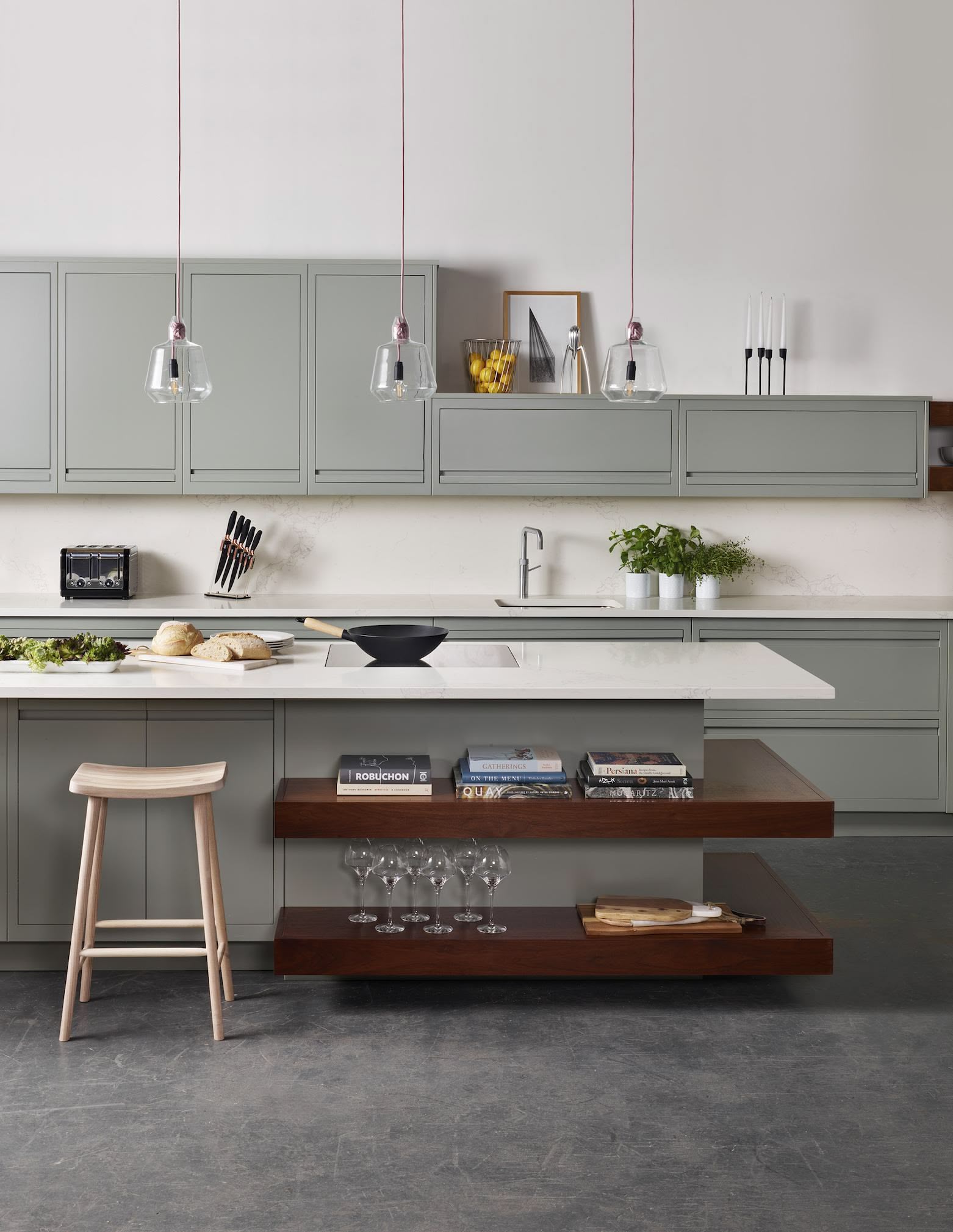 green-grey kitchen design