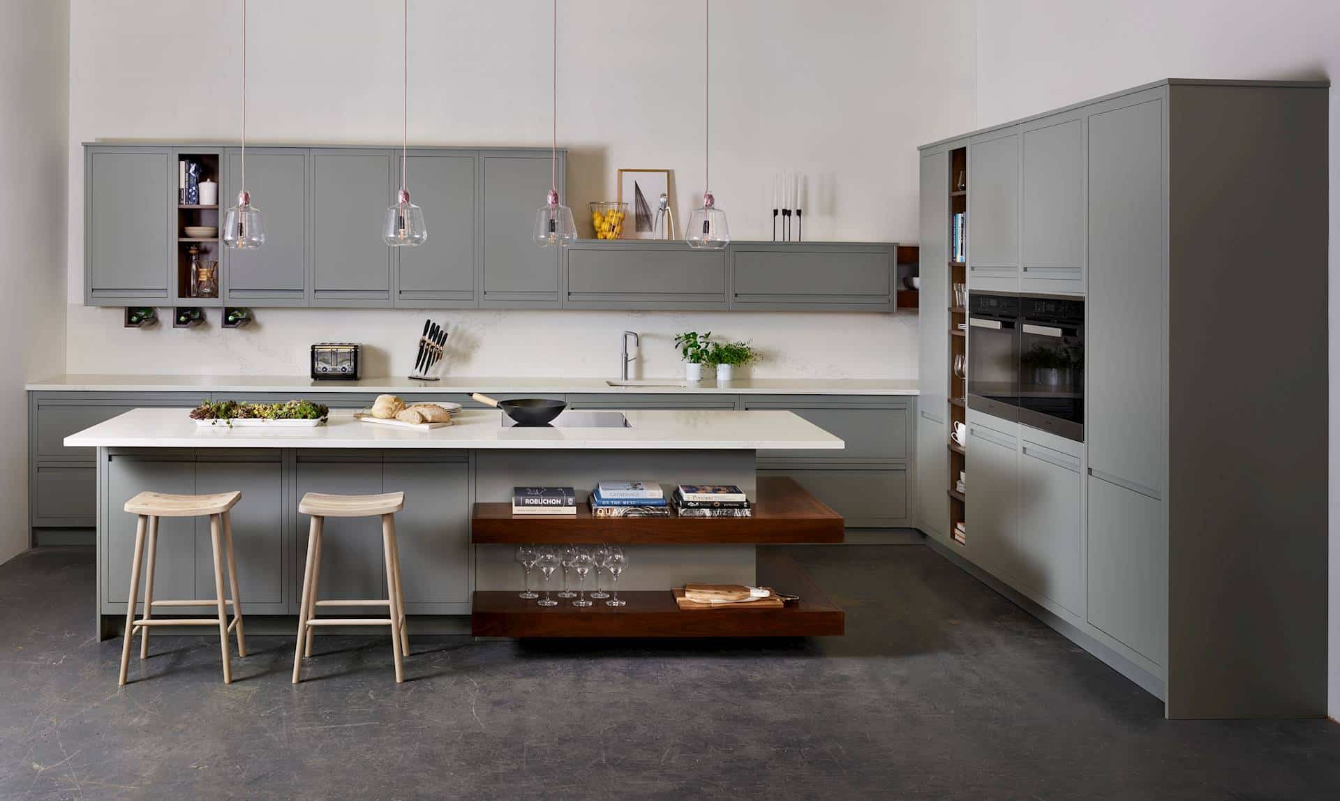 Revamp Your Kitchen with the Stylish Grey High Gloss L-Shape