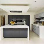 Grey and white two-tone Linear kitchen design