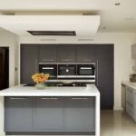 Grey and white two-tone Linear kitchen design