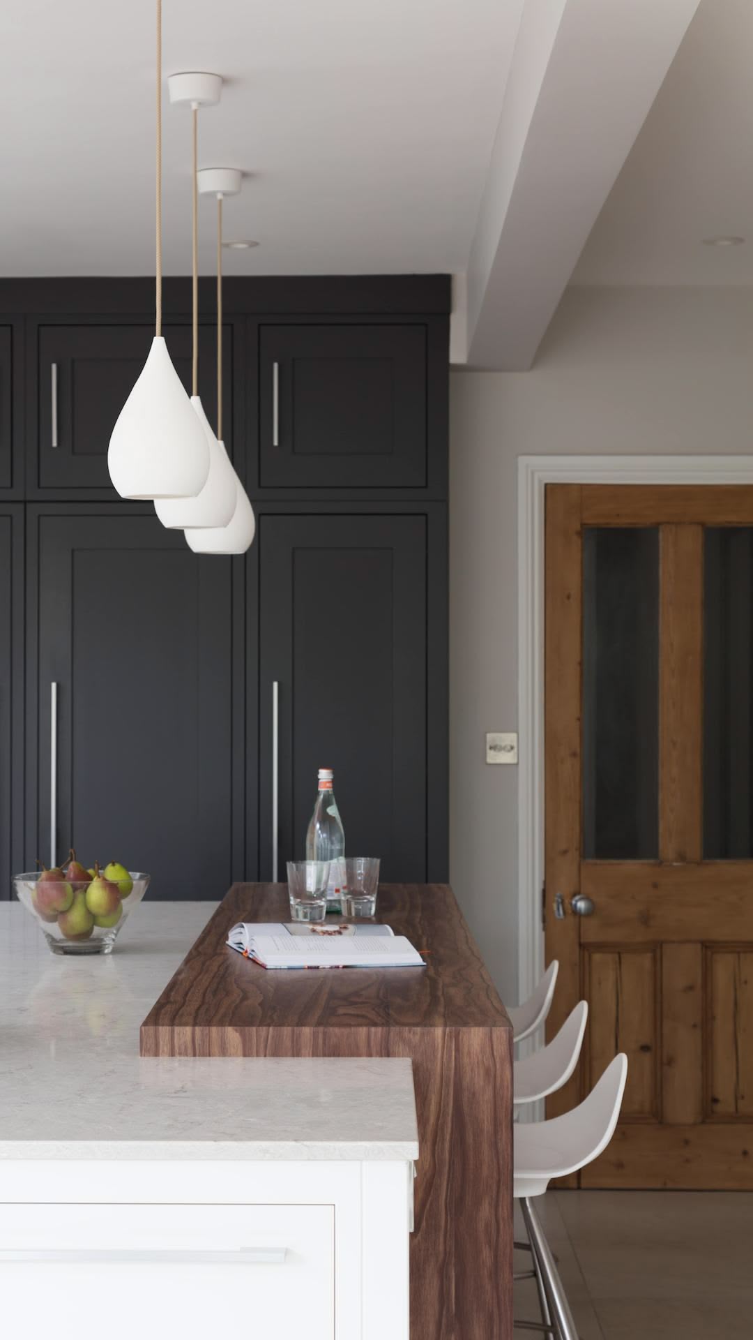 Combinations of cabinetry, colours, and worktops