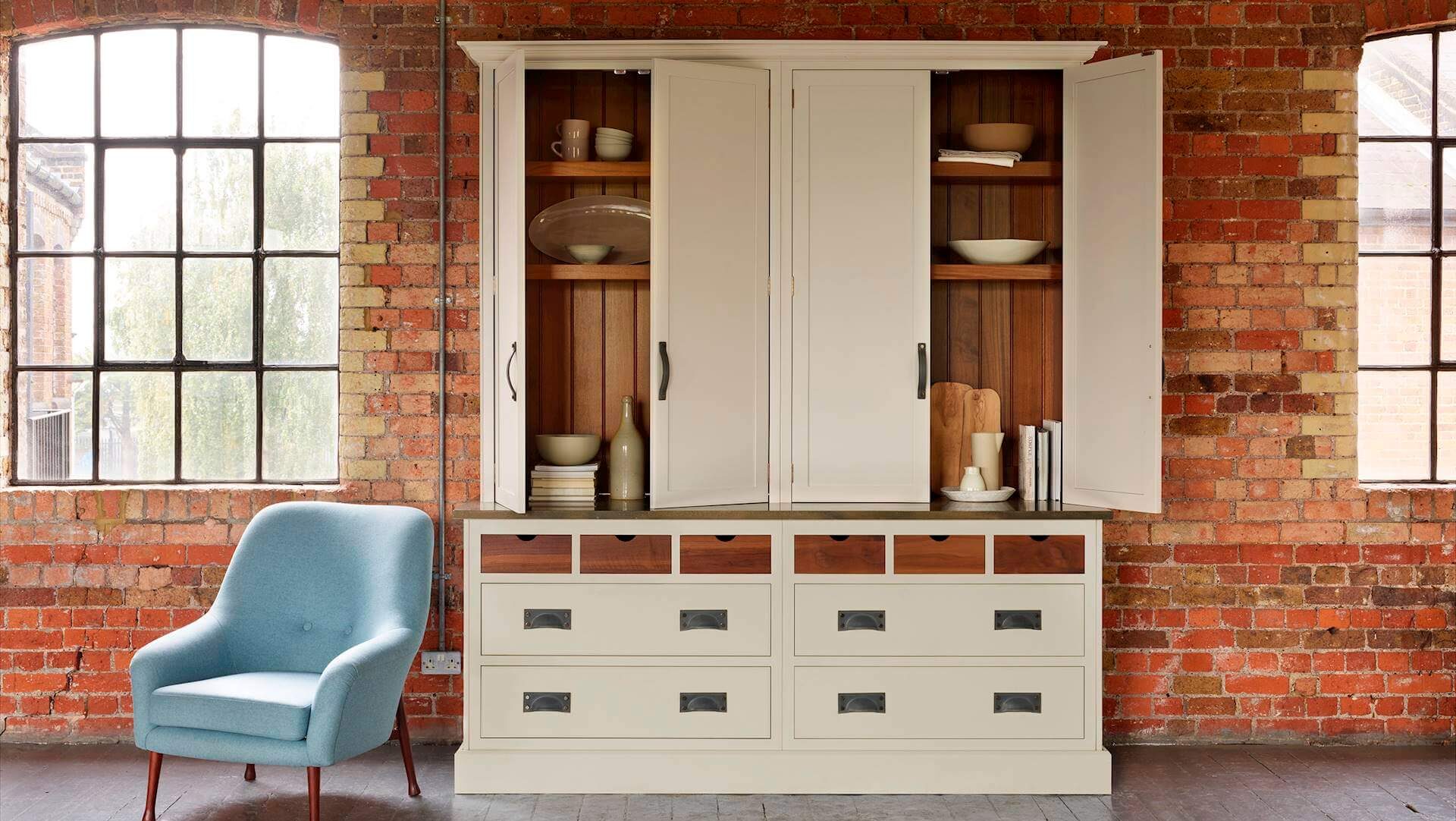 Freestanding kitchen dresser with bespoke storage solutions