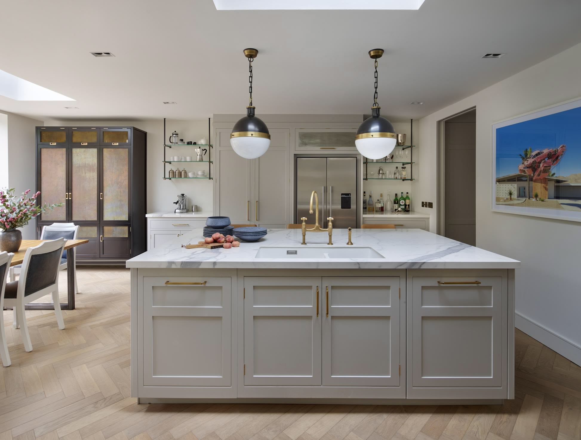 Soft grey Original kitchen design