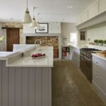 Farmhouse style Original kitchen design featuring grey cabinetry