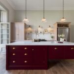 Harvey Jones Arbor kitchen design featuring a burgundy island