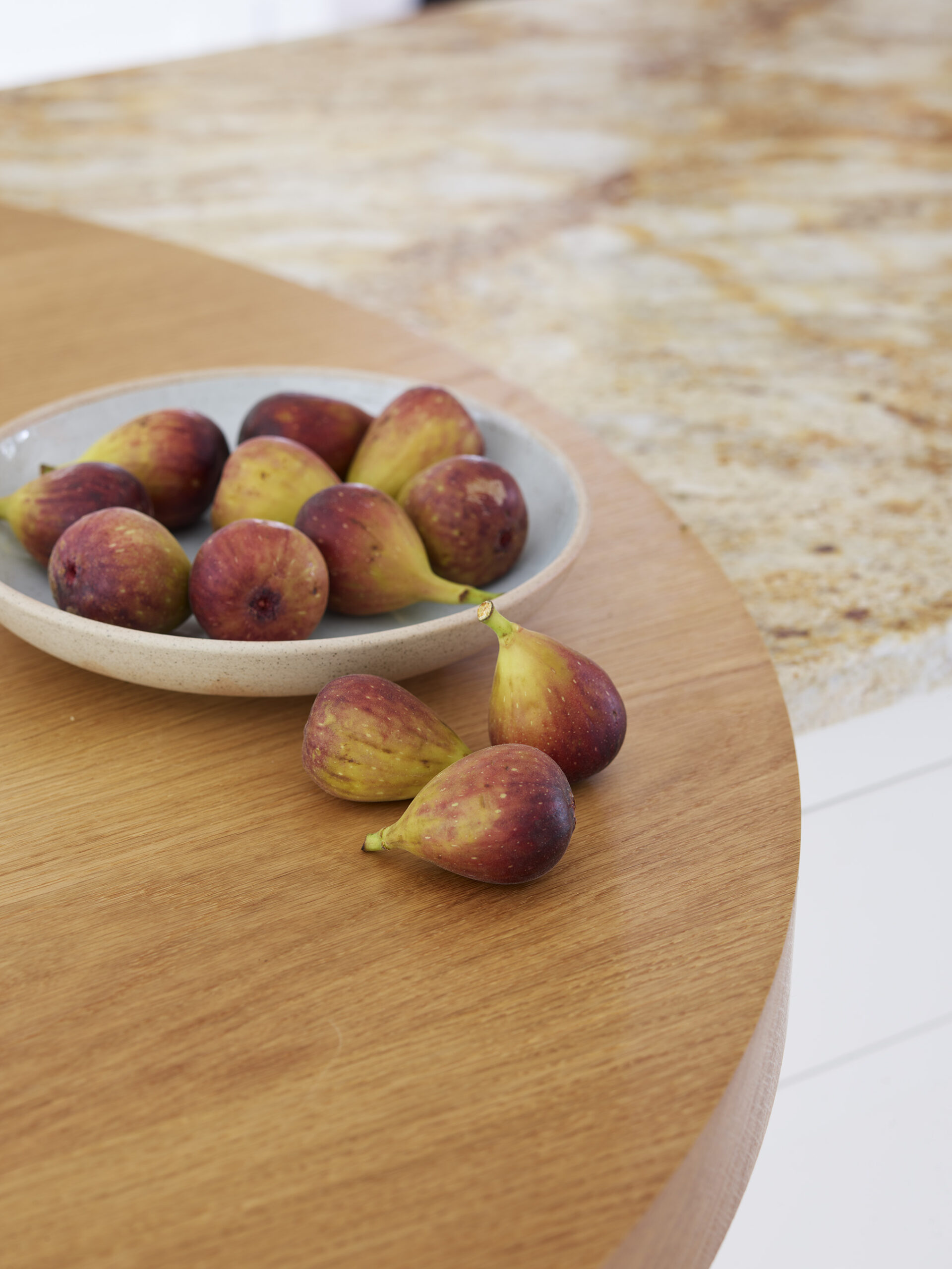 Round oak kitchen island extension