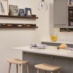 Open shelving with wine storage