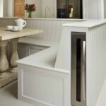 Bench seating featuring wine storage