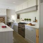 Farmhouse style Original kitchen design featuring grey cabinetry