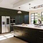 Shaker Kitchen with Dark Green Cabinets