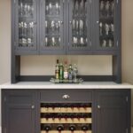 Dark grey kitchen dresser with wine rack