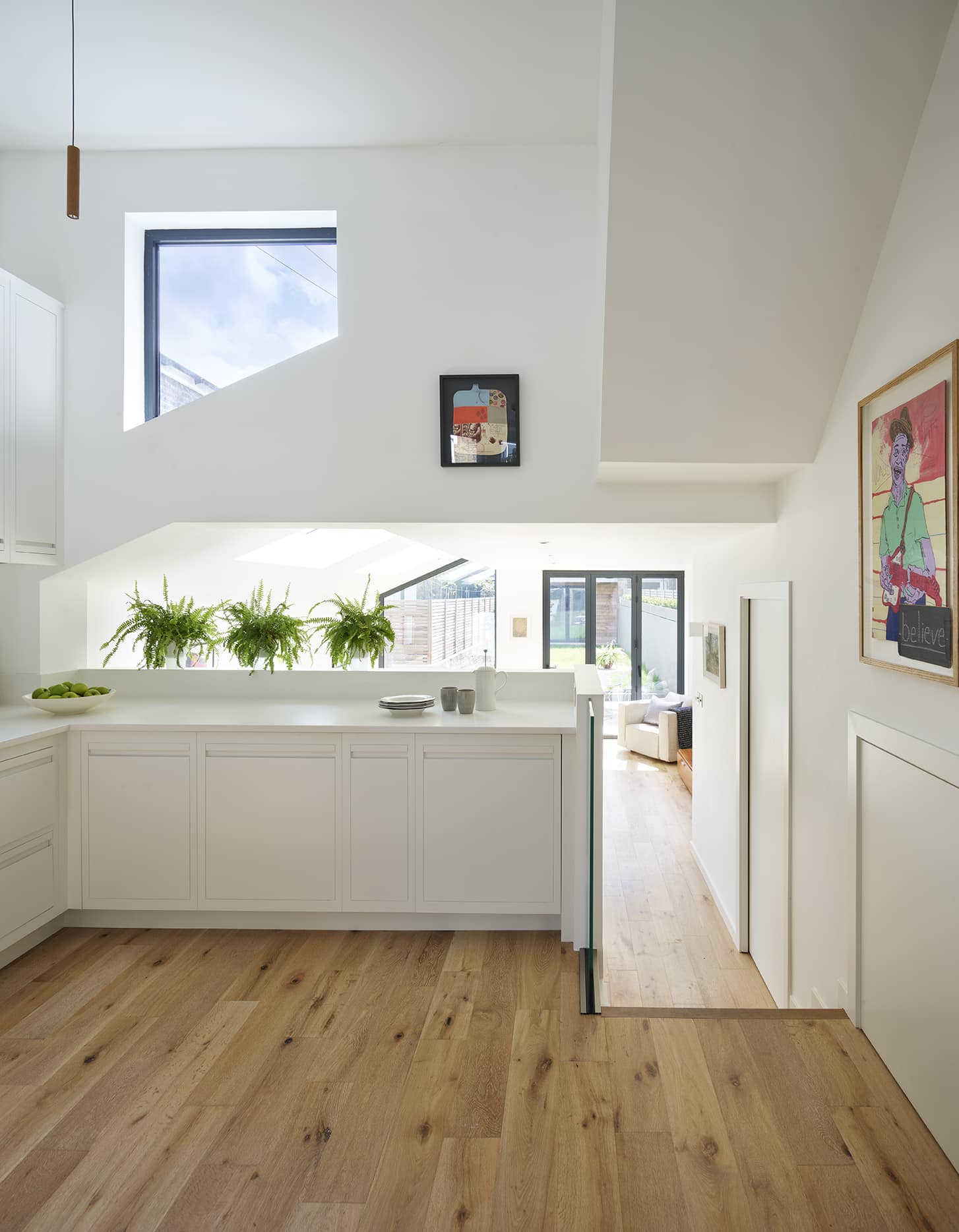 Open Plan White Linear Edge Kitchen design