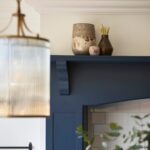 Closeup of rich blue cooker alcove