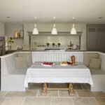Grey Original kitchen island featuring dining nook