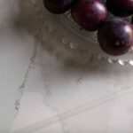 White marble kitchen worktop closeup