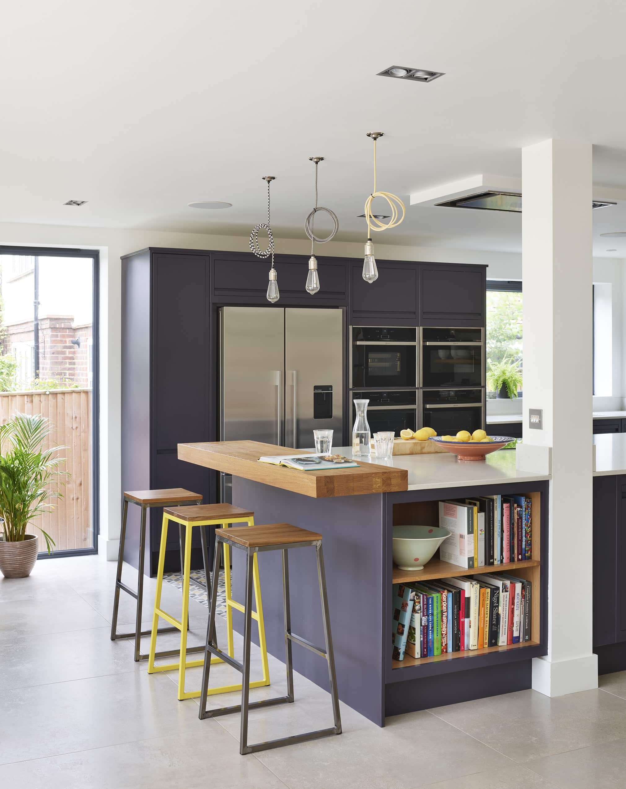 Dark blue painted kitchen