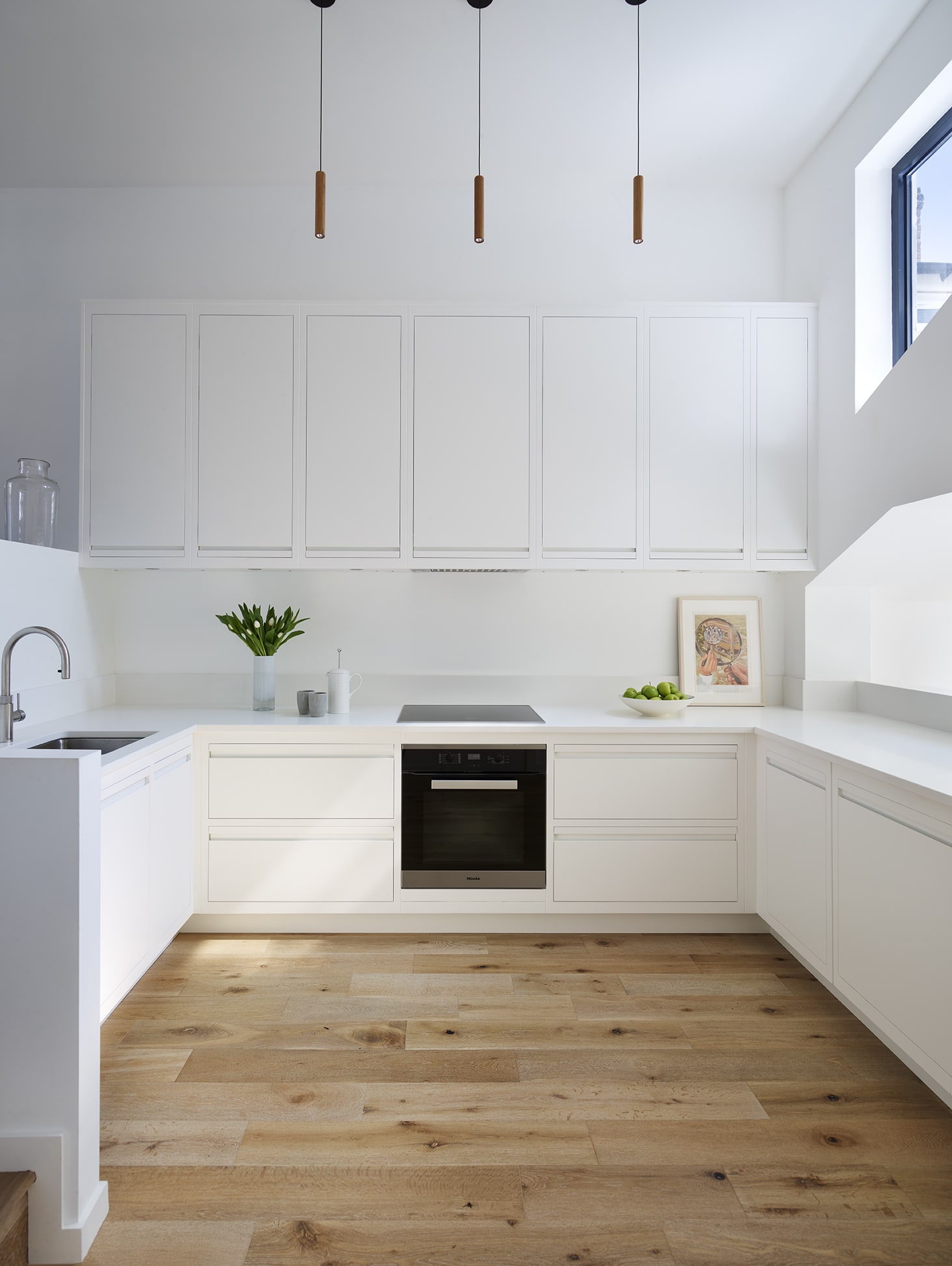 minimalist white cabinetry