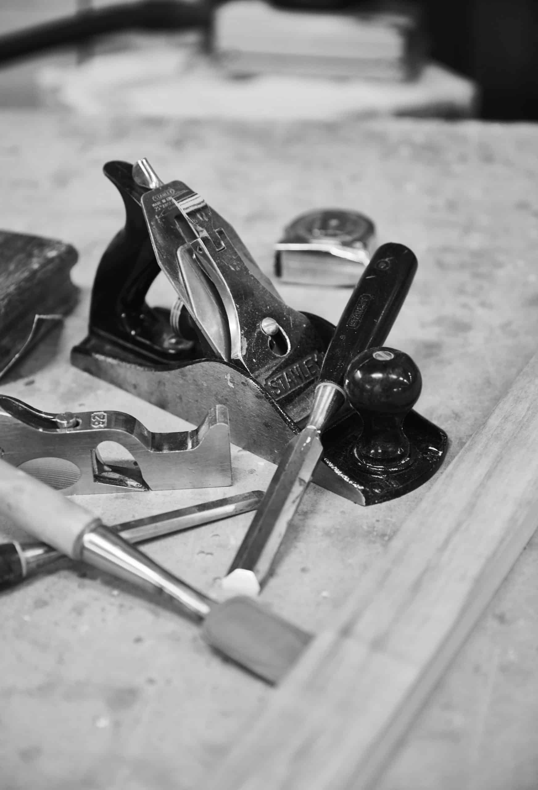 Closeup of carpentry tools