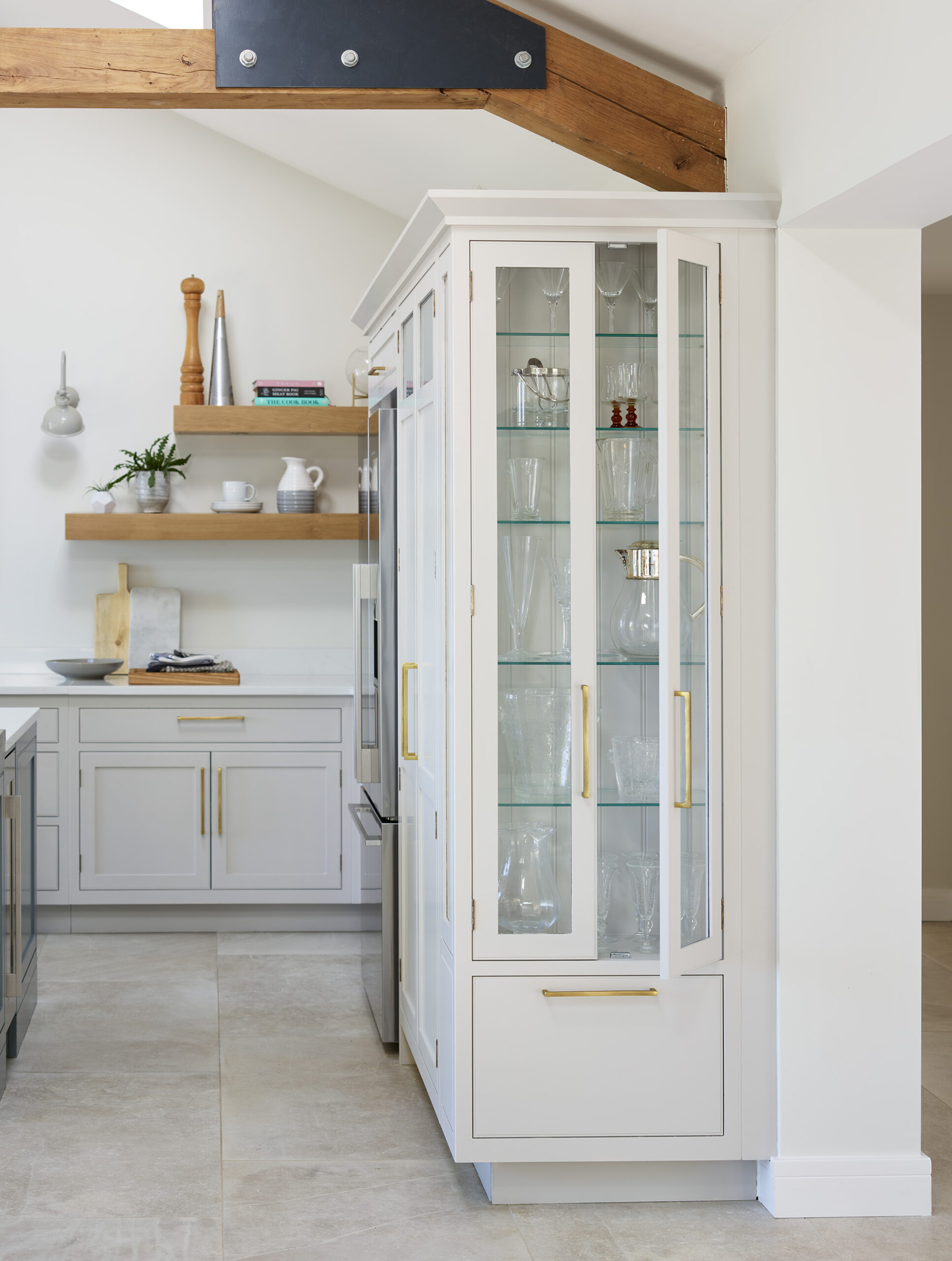 Harvey Jones end cabinet with glass window display