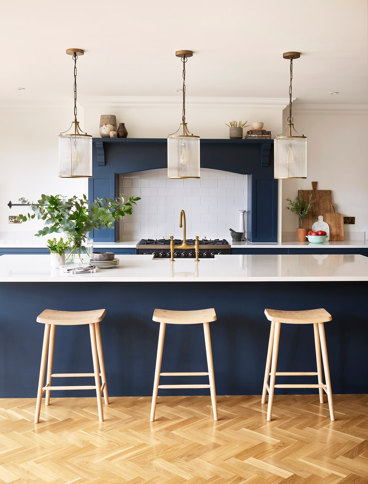 Deep blue kitchen from the Arbor range