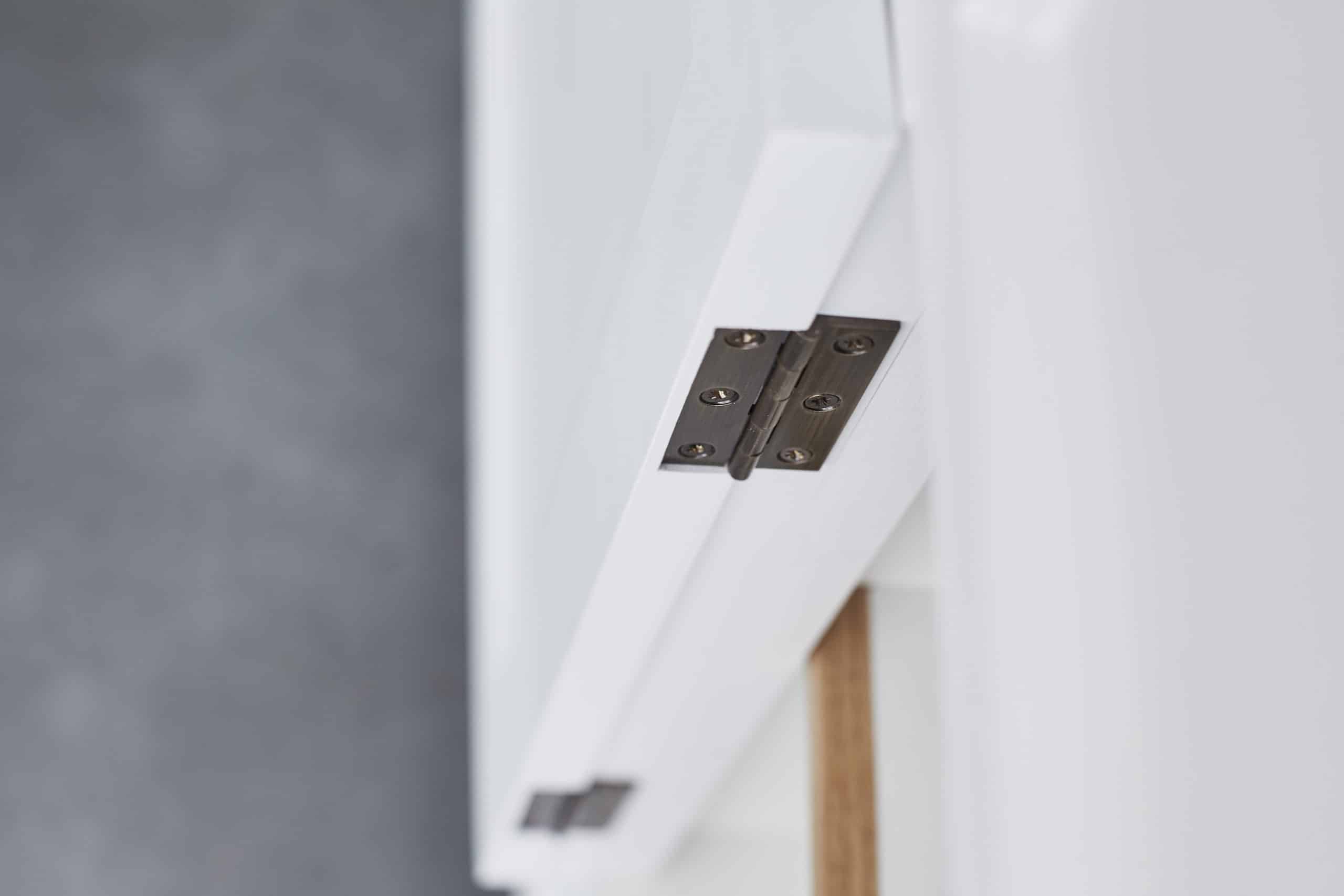 Closeup of door hinges