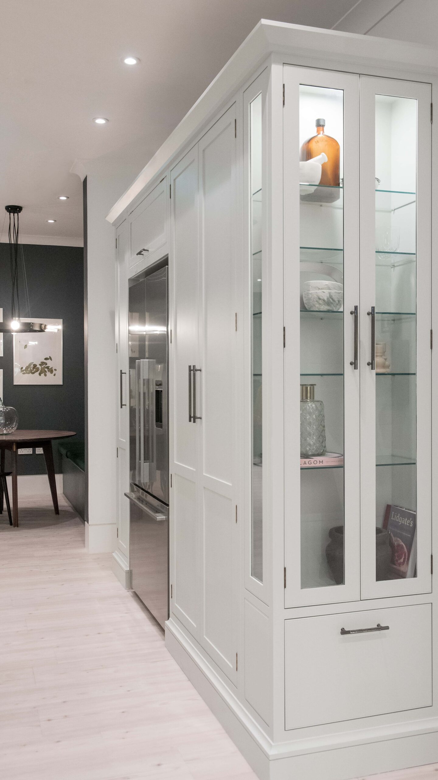 Harvey Jones end cabinet with glass window display
