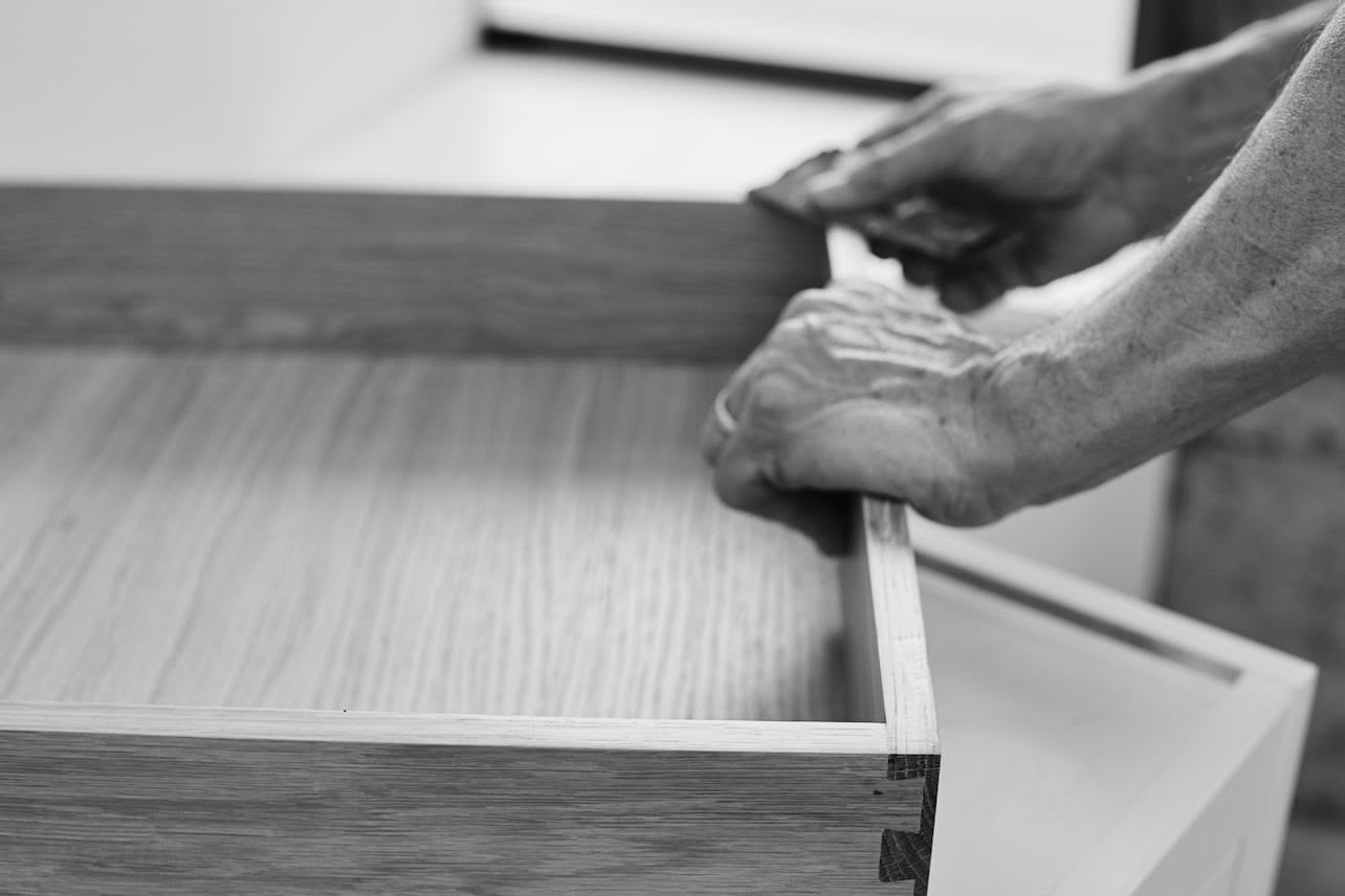 Kitchen cabinetry fitted by hand