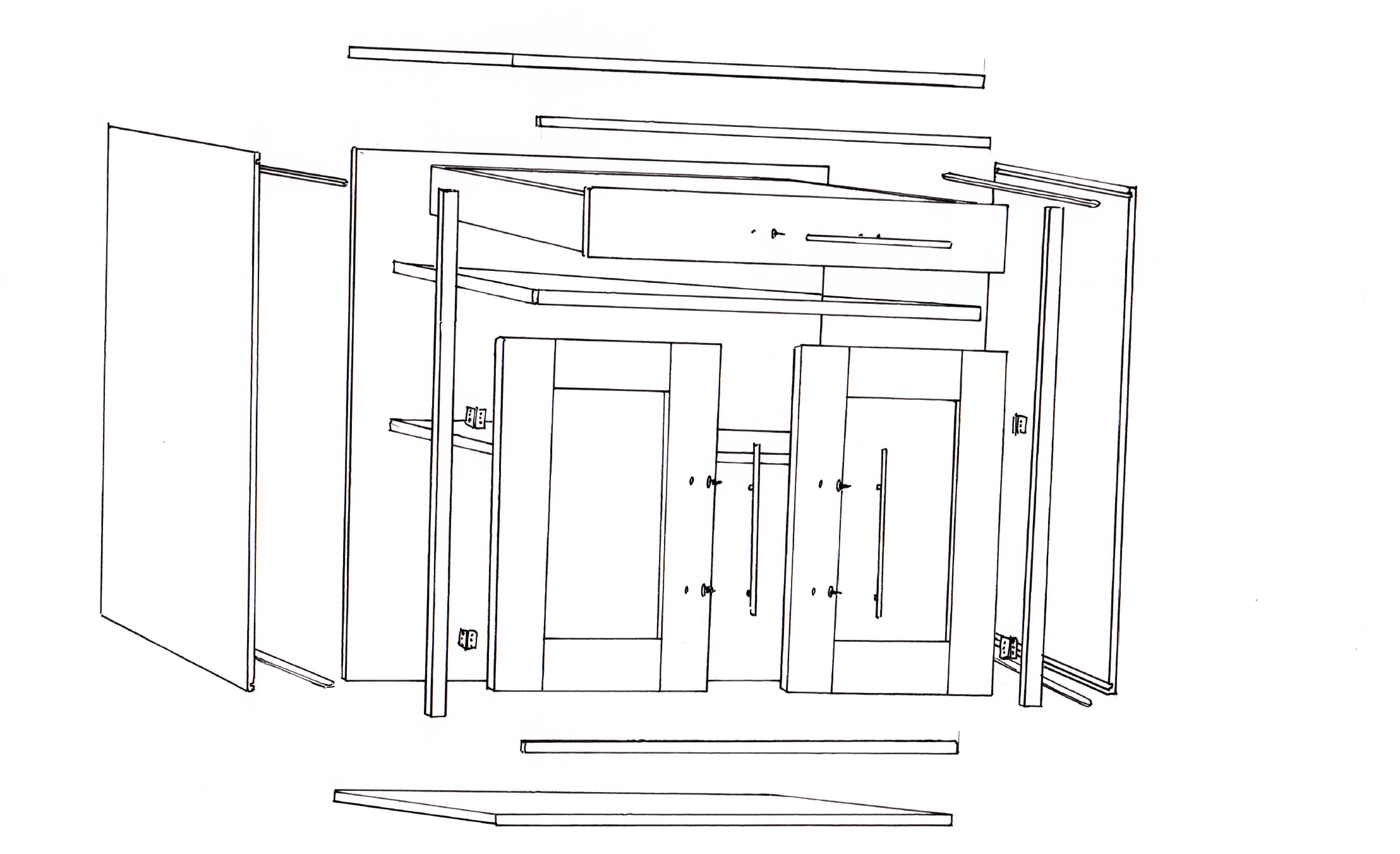 Traditional kitchen cabinetry framed construction