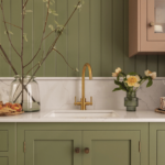 Sage Green Shaker Kitchen Sink Area