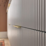 Closeup of Harvey Jones X Swoon reeded cabinetry design