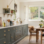Green galley Shaker kitchen design
