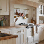 Country style Original kitchen cabinetry with walnut worktops