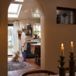 Vintage style Original kitchen design seen from the dining room