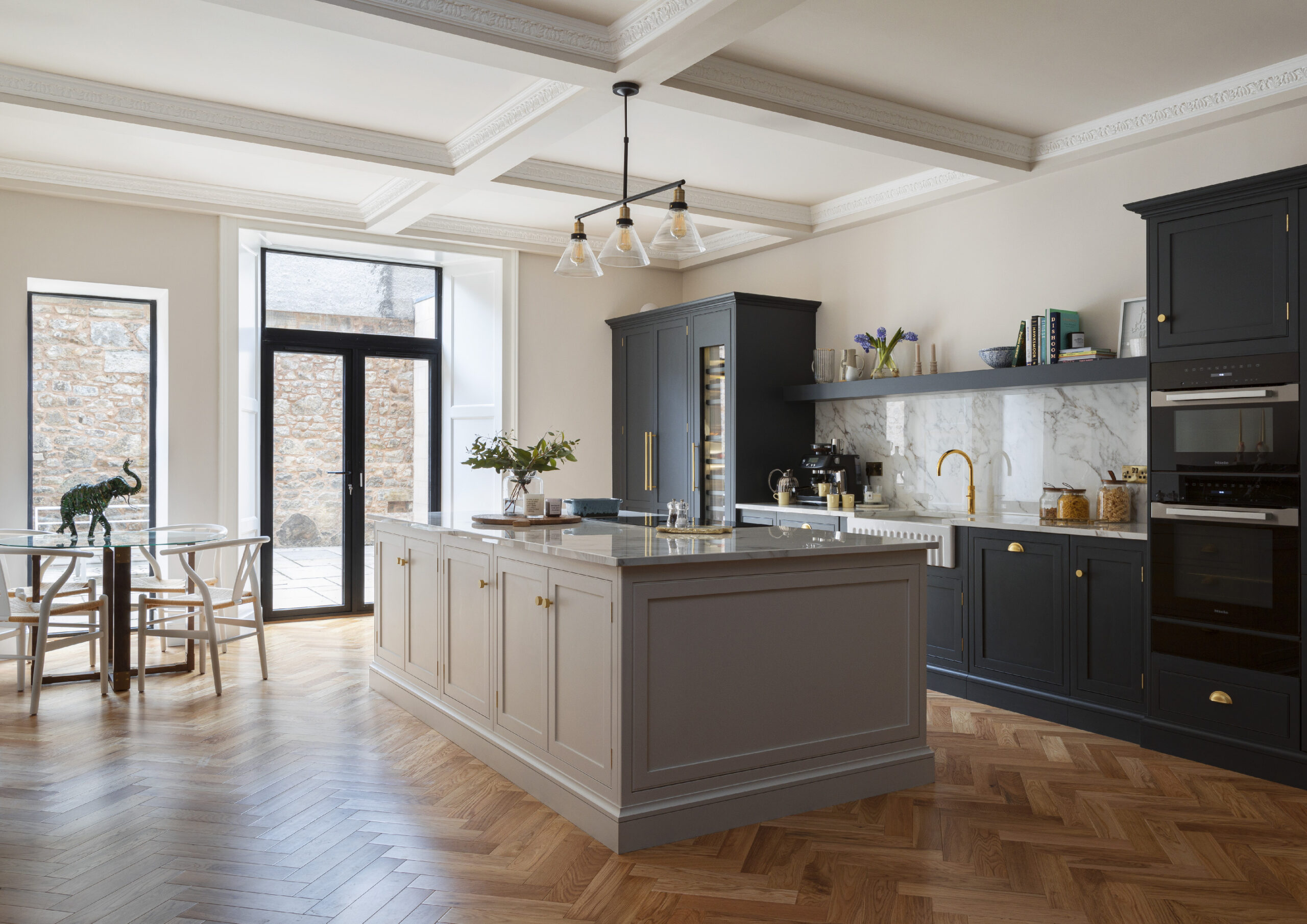 Contemporary kitchen design from the Arbor range at Harvey Jones