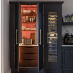 Tall Black Arbor kitchen storage and wine fridge