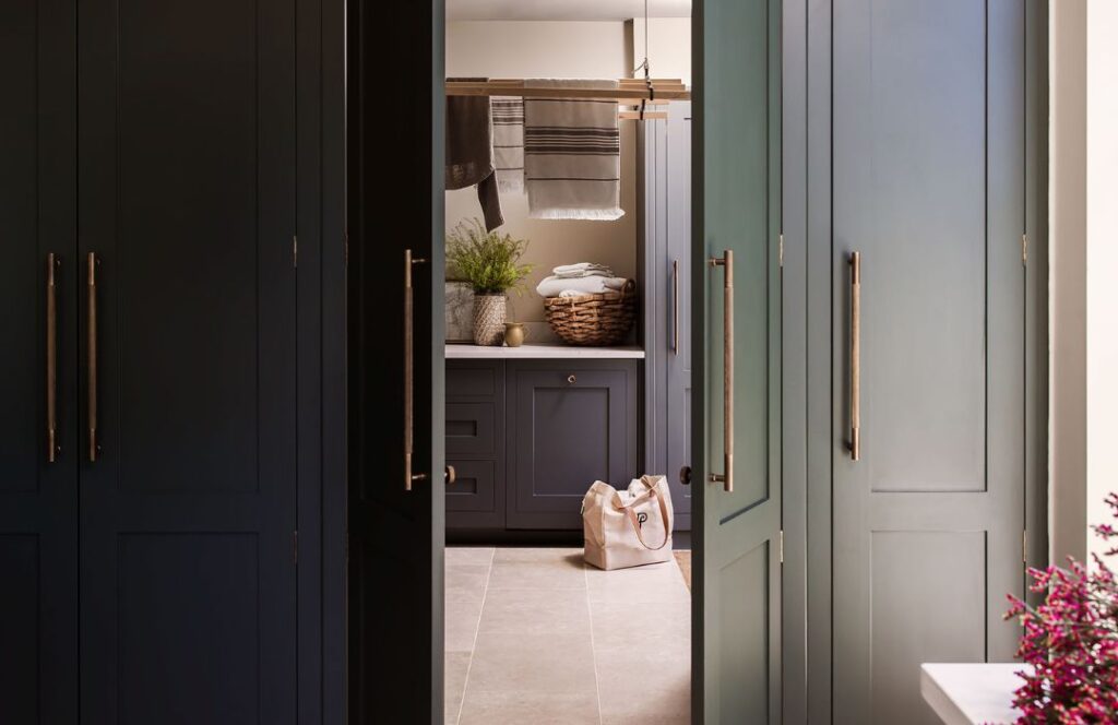 doors opening into utility room