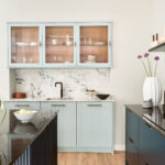 Kitchen cabinet for glassware storage