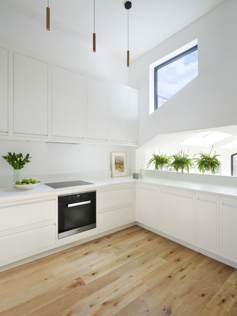 Bright white kitchen design