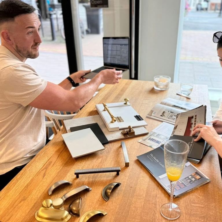 Harvey Jones designer during design appointment