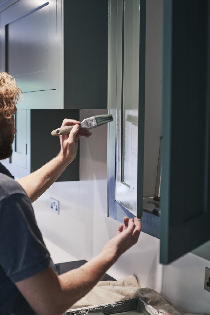 Hand-painting a kitchen in-situ