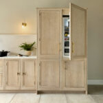 Oak Slim Shaker cabinet with integrated fridge