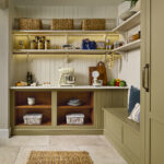 Walk-in Pantry with opening shelving and hanging rail